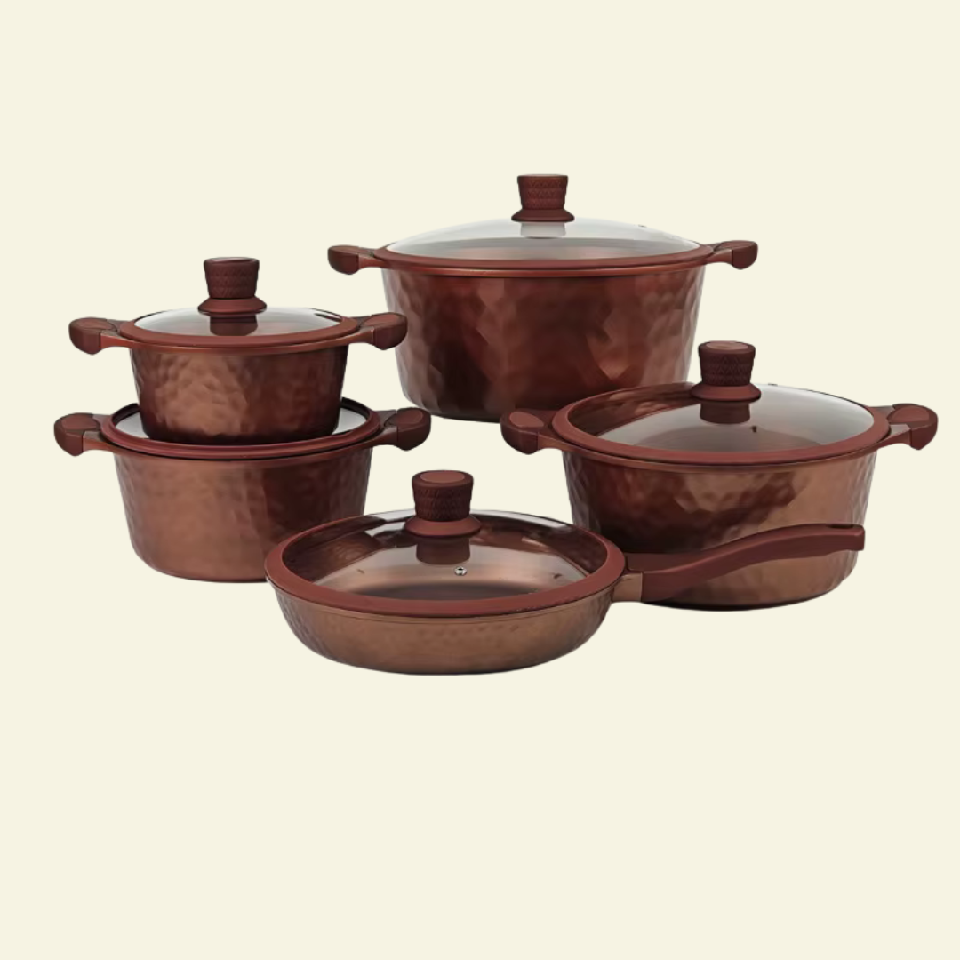 Batterie de Cuisine 10 Pcs en Aluminium