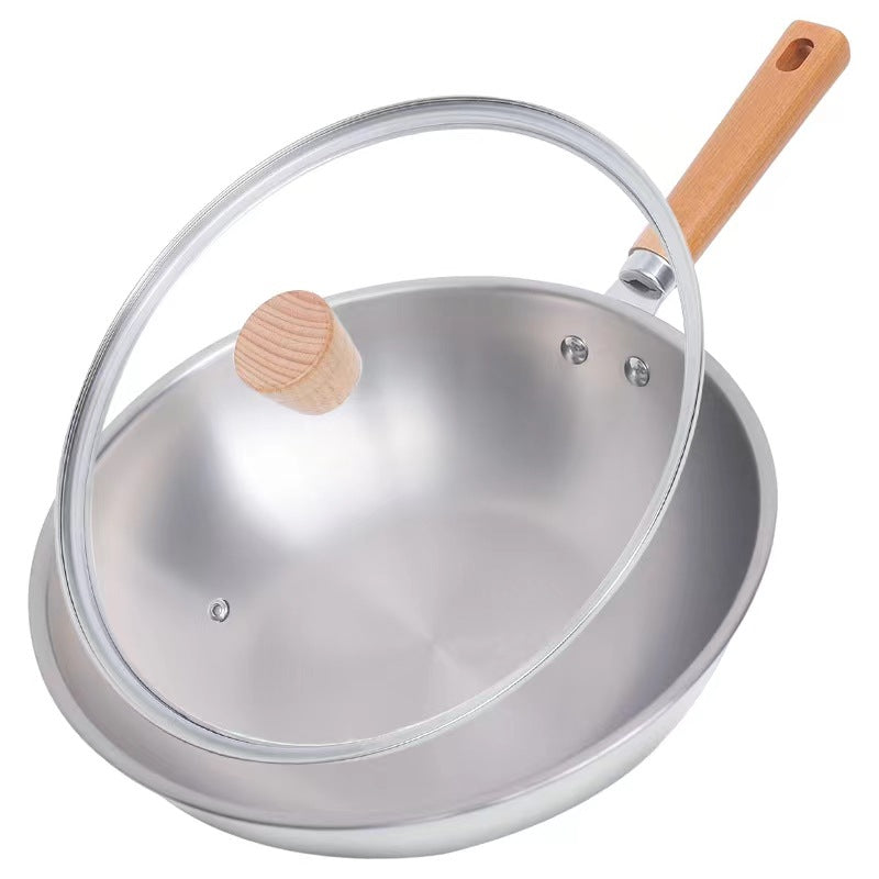 Poêle à Wok Antiadhésive en Titane Pur – 30 cm, Multifonctionnelle, Légère et Durable