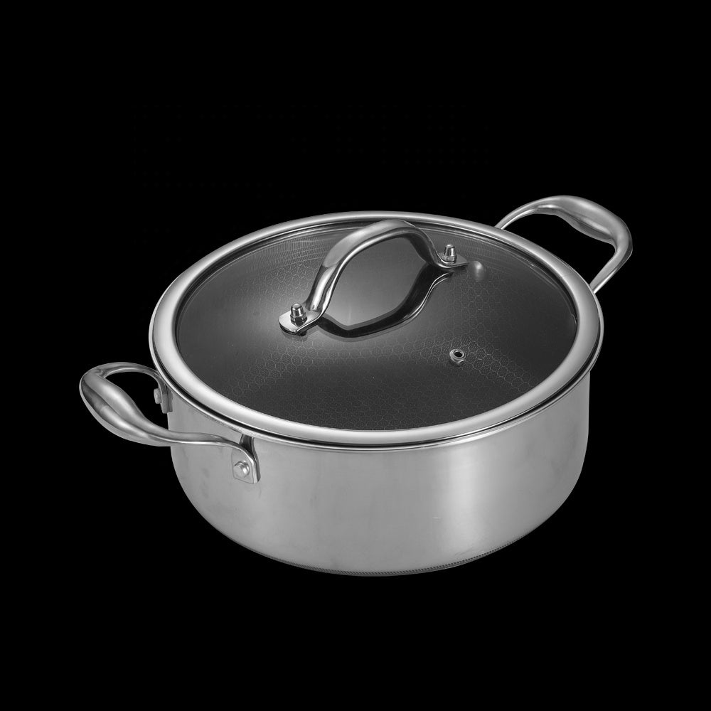 Batterie de cuisine 20 Pièces en Acier Inoxydable – Performance et Durabilité avec Fond en Nid d'Abeille