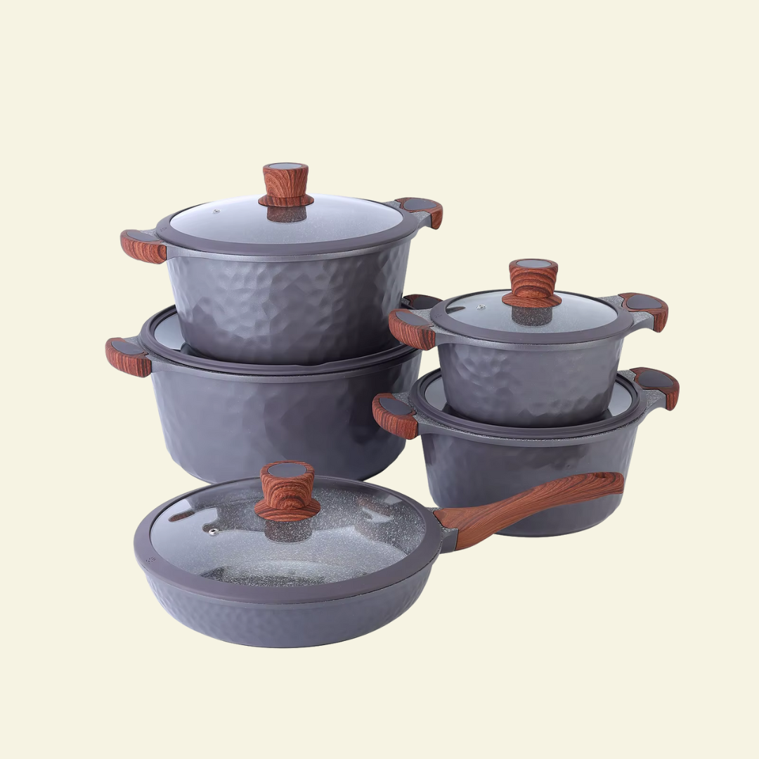 Batterie de Cuisine 10 Pcs en Aluminium